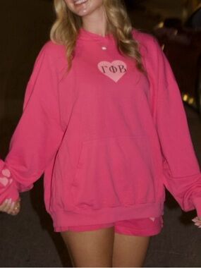 Hot Pink Gamma Phi Beta Hoodie and Shorts Set